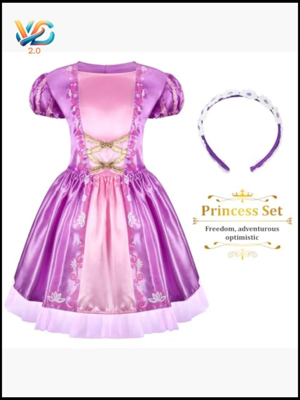 Princess Dress Up Costume Set 5 Looks Role Play Gift Box